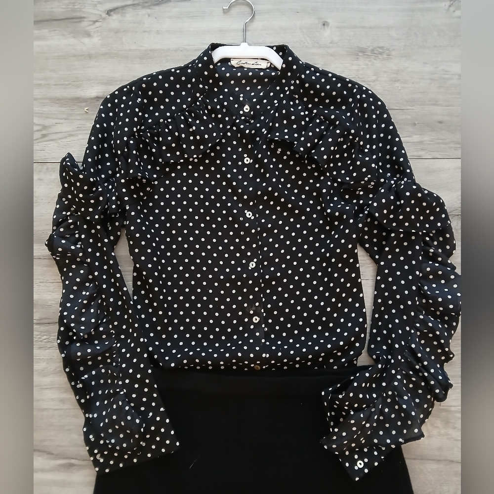 Lot X 6 Office Work Pencil Skirts Blouses Button Up Shirt Knit Top Bundle Set - Picture 15 of 15